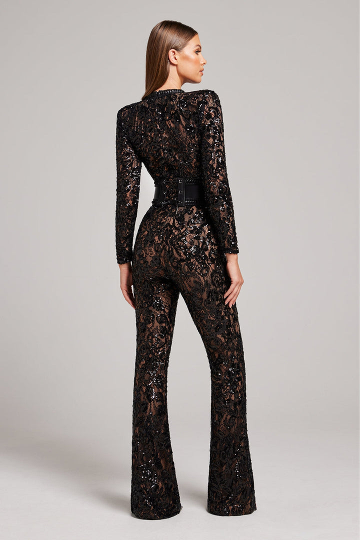 Stilfuld aftenjumpsuit med V-hals - Juliette