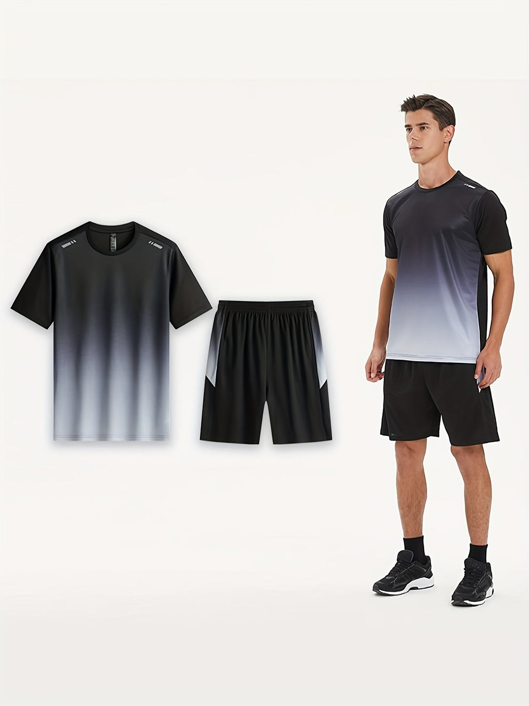 Åndbart sportssæt til herrer med T-shirt og shorts – PowerMove