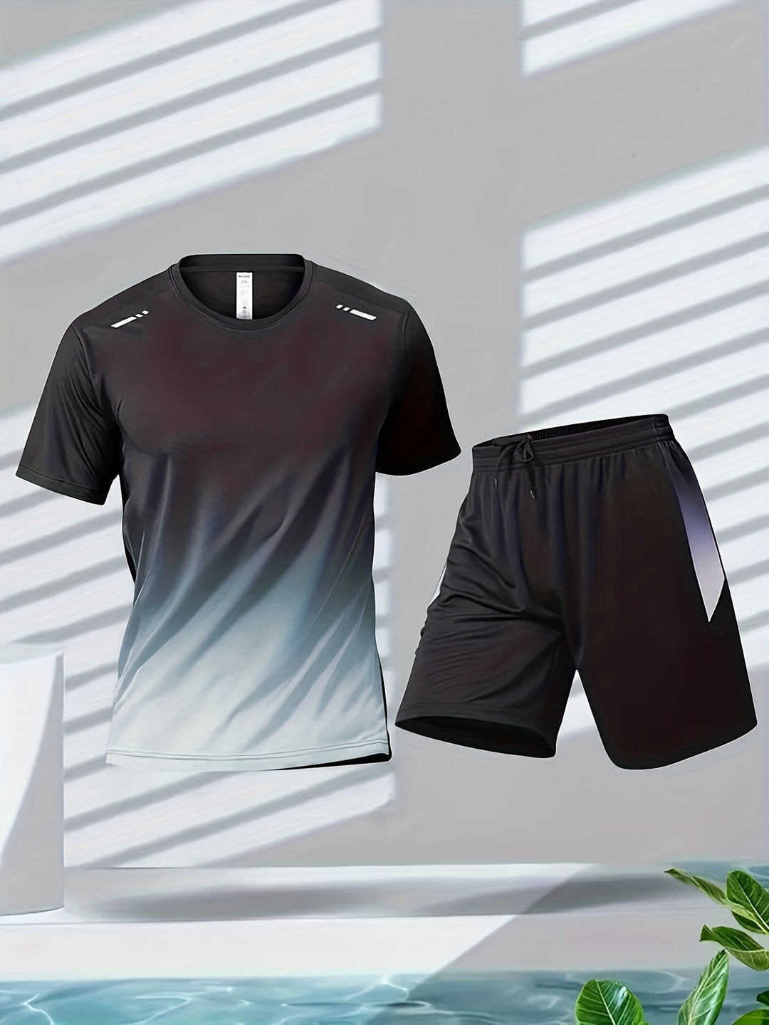 Åndbart sportssæt til herrer med T-shirt og shorts – PowerMove