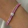 Minimalistisk Pink Zircon Tennis Armbånd