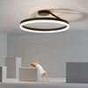 Arisha moderne rund LED-loftlampe sort/hvid til stue, gang, metal