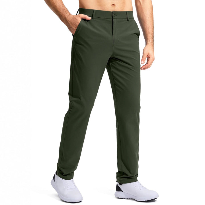 Mens Mid-rise Stretch Golf Pants Plus Size Straight Leg