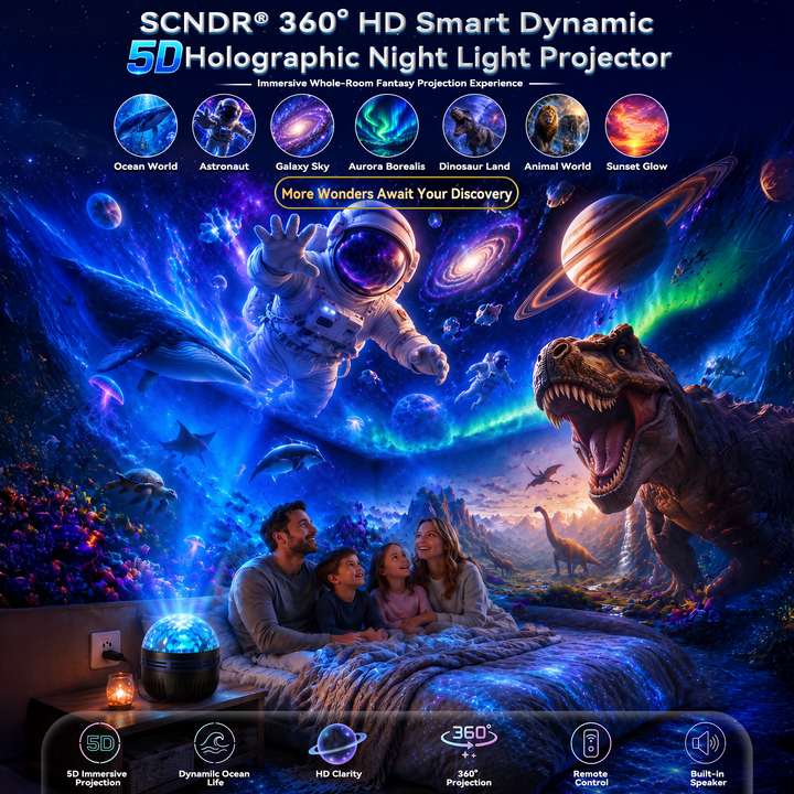 360° dynamisk galakse-himmelprojektor natlys med svanehals og USB-strømforsyning