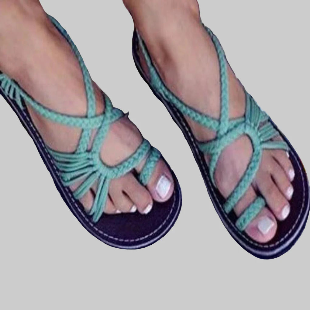 Farverige strandsandaler