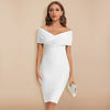 Off-shoulder V-hals bandagekjole