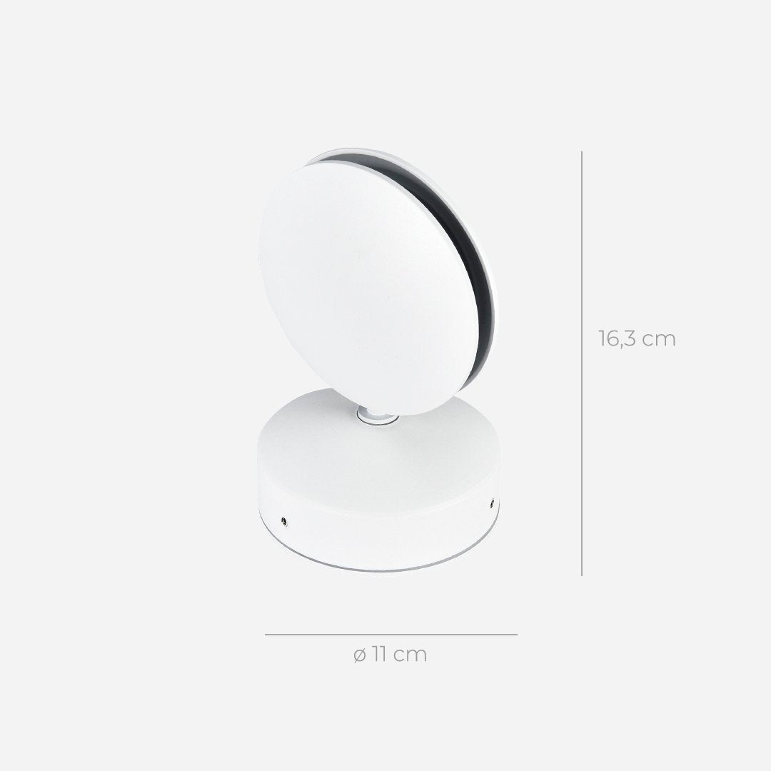 LED-væglampe med spotfunktion | 360° drejeligt lampehoved | firkantet lyskegle