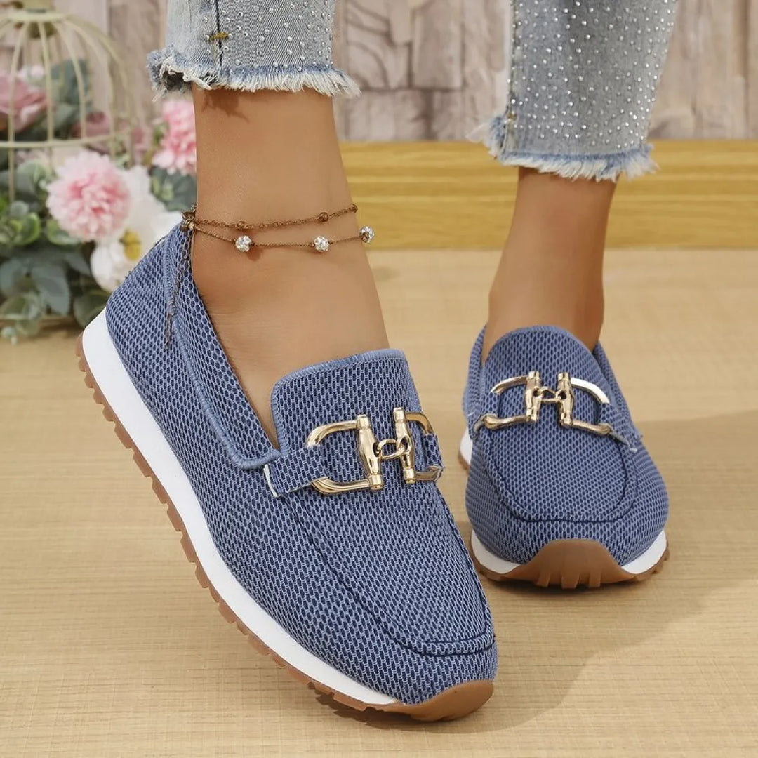 Kvinders Solid Farve Flade Sneakers