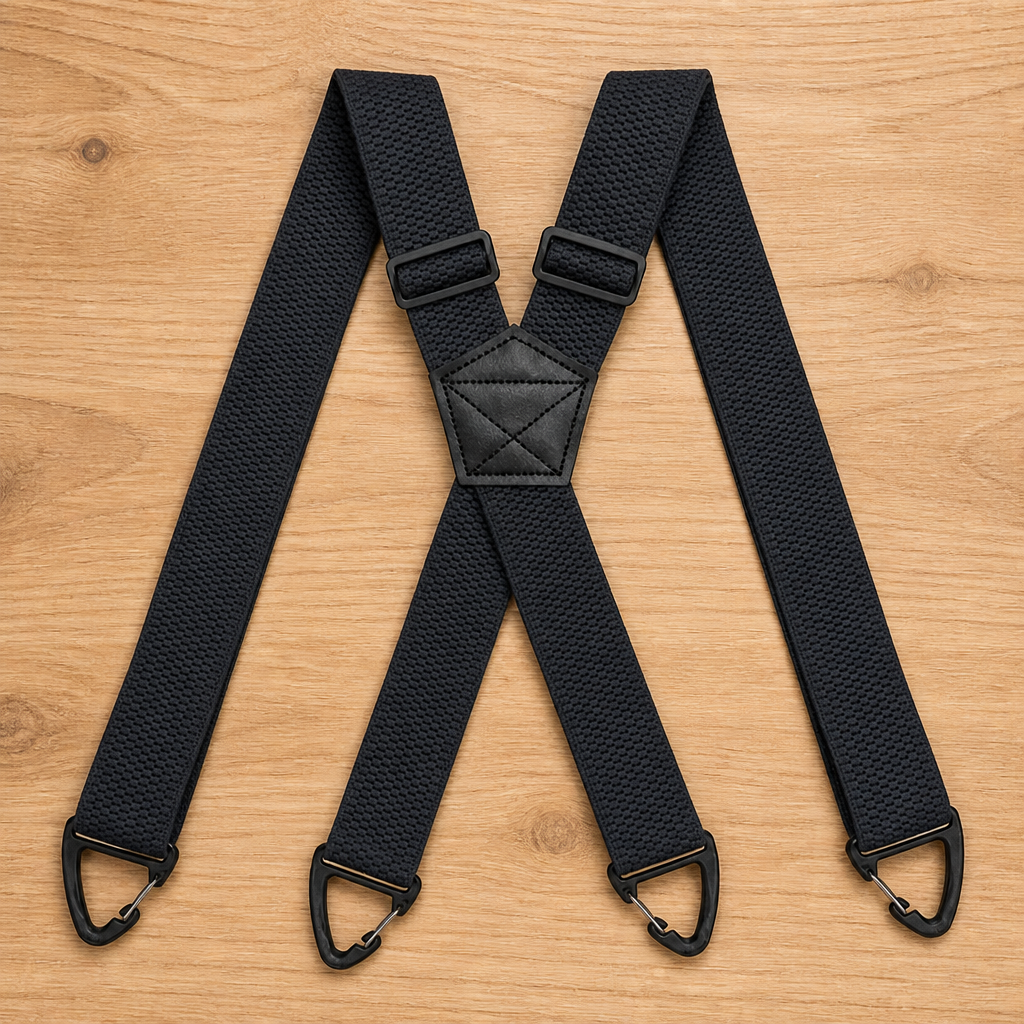 Elastiske seler til herrer, 3,8 cm brede med metalclips, X- eller Y-ryg