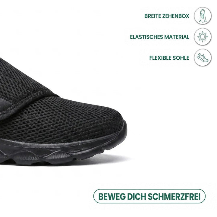 Behagelige ortopædiske gåsko med burrebånd til brede eller hævede fødder