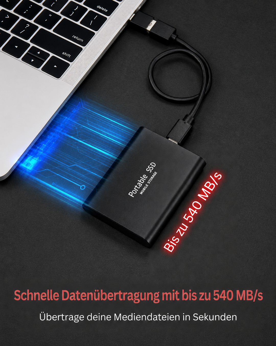 128TB ekstern SSD-harddisk – højhastigheds bærbar lagring