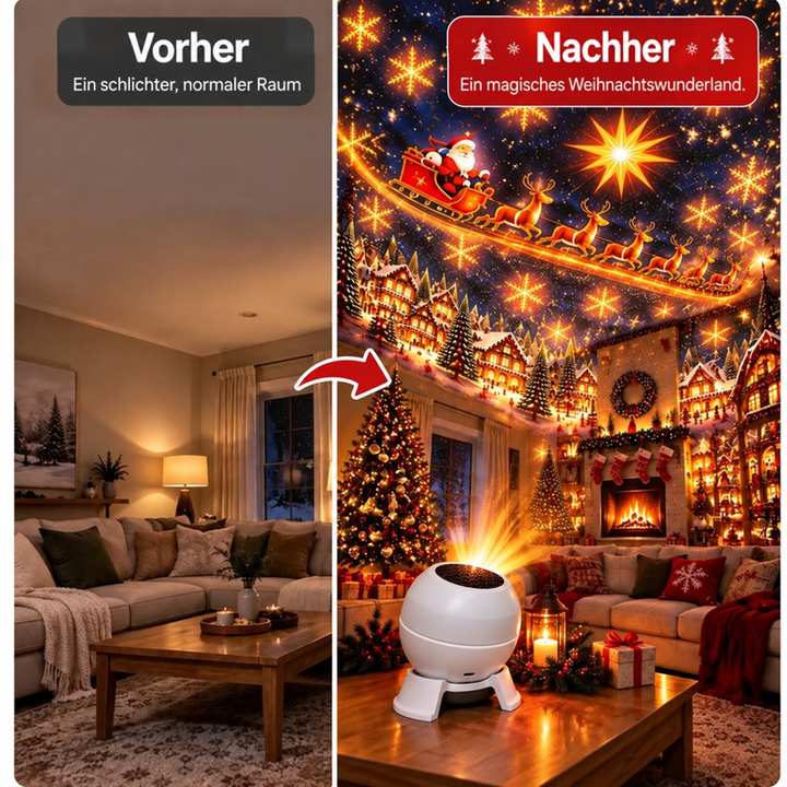 Juleprojektions-natlampe til vægge og lofter – festlig julepynt til rummet
