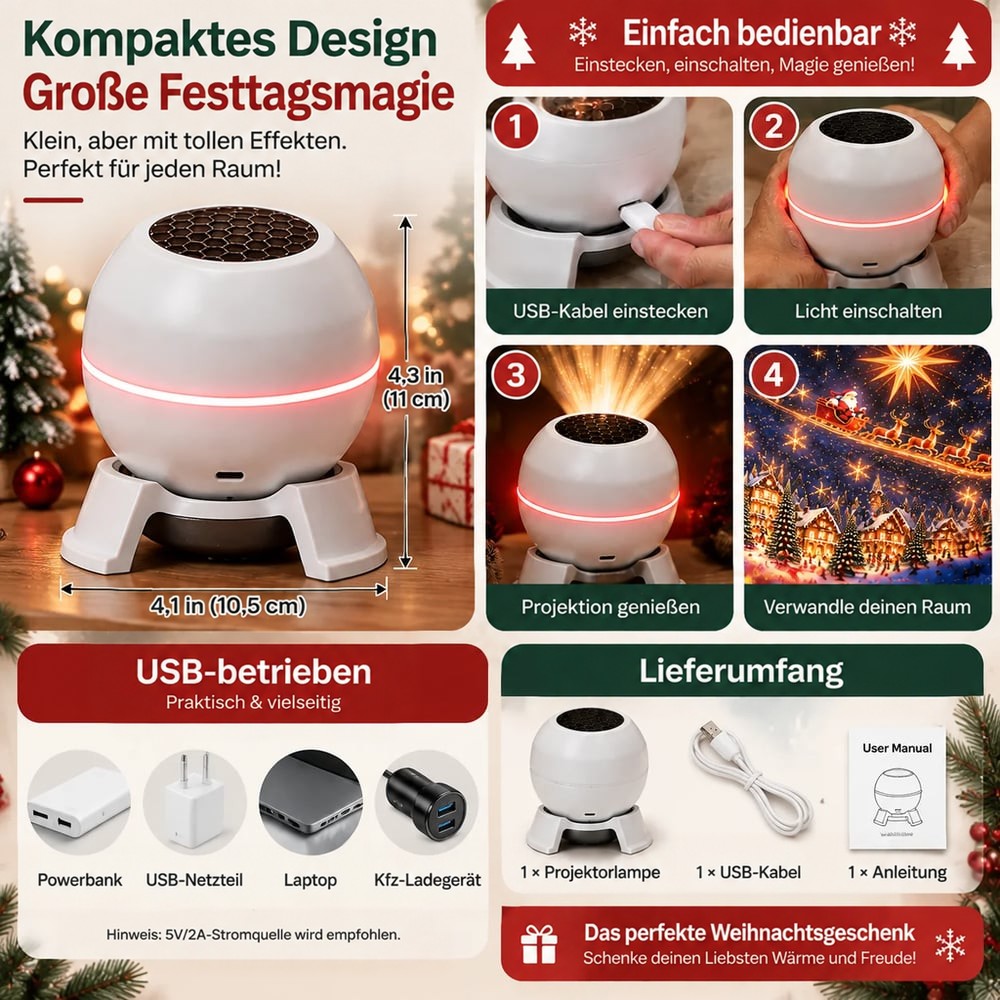 Magisk julelysprojektor