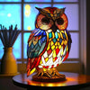 VitraGlow håndlavet glaspynt | Elegant bordlampe i resin og glas med levende kunstneriske mønstre