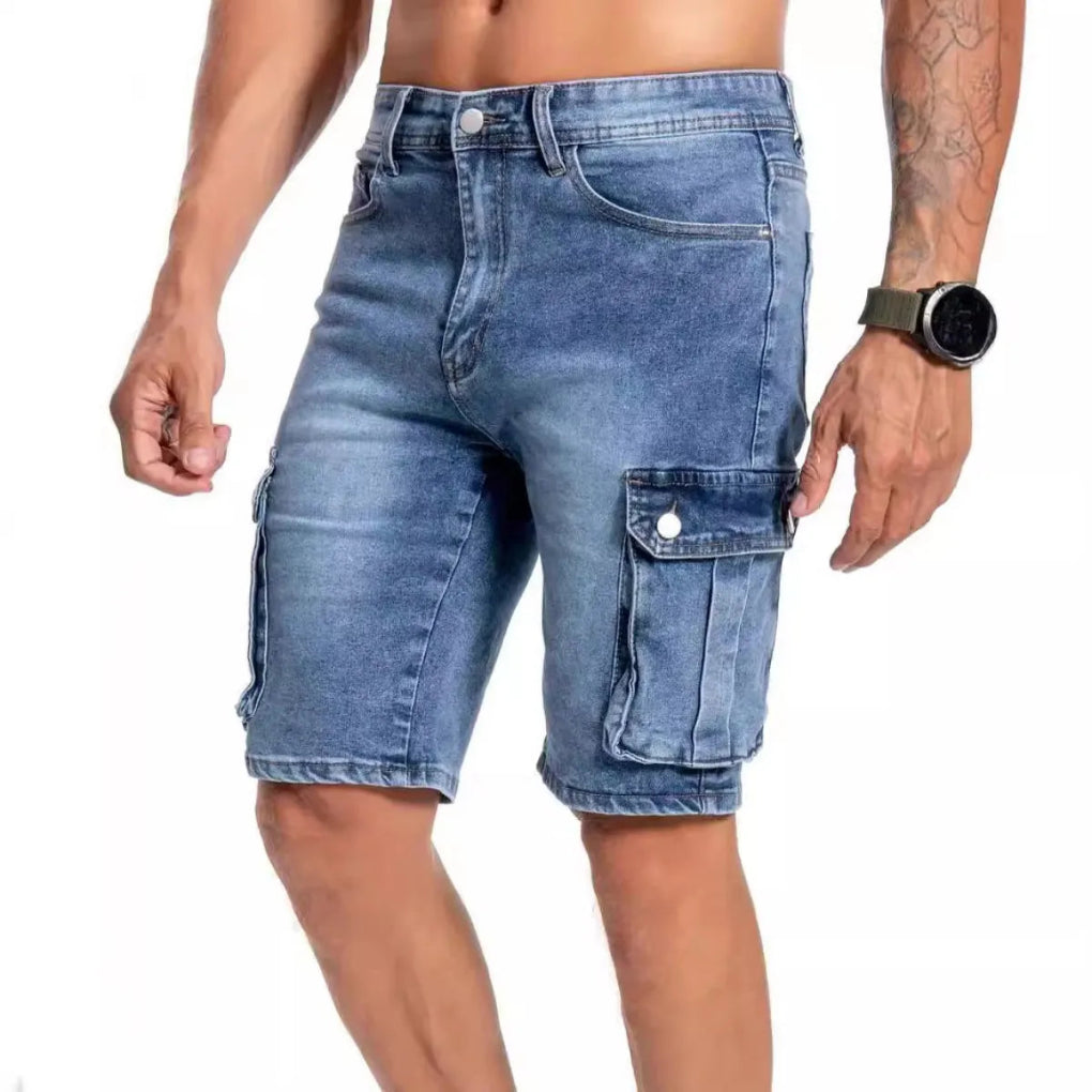 Herre denim cargoshorts