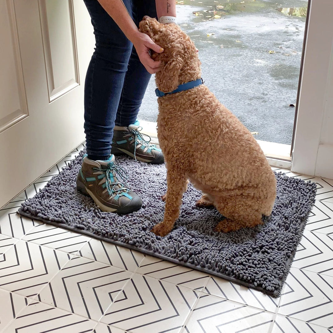 Absorberende skridsikker dørmåtte til hunde med beskidte poter