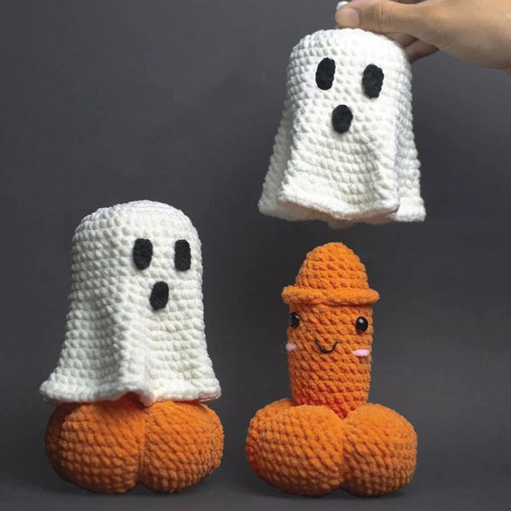 Håndlavede hæklede Halloween-græskar spøgelsespynt — billede 1