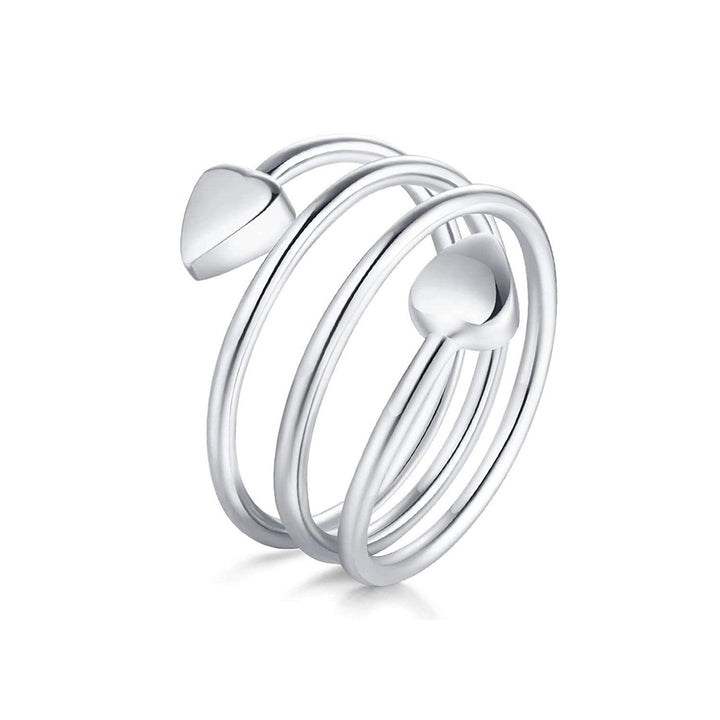 Peach Heart Stainless Steel Magnet Ring Health Anti-snoring Ring