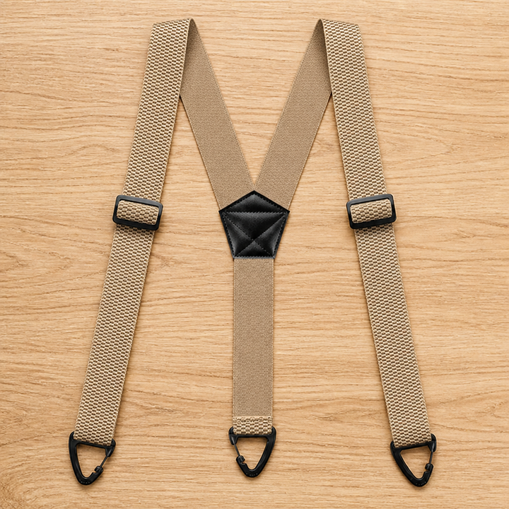 Elastiske seler til herrer, 3,8 cm brede med metalclips, X- eller Y-ryg
