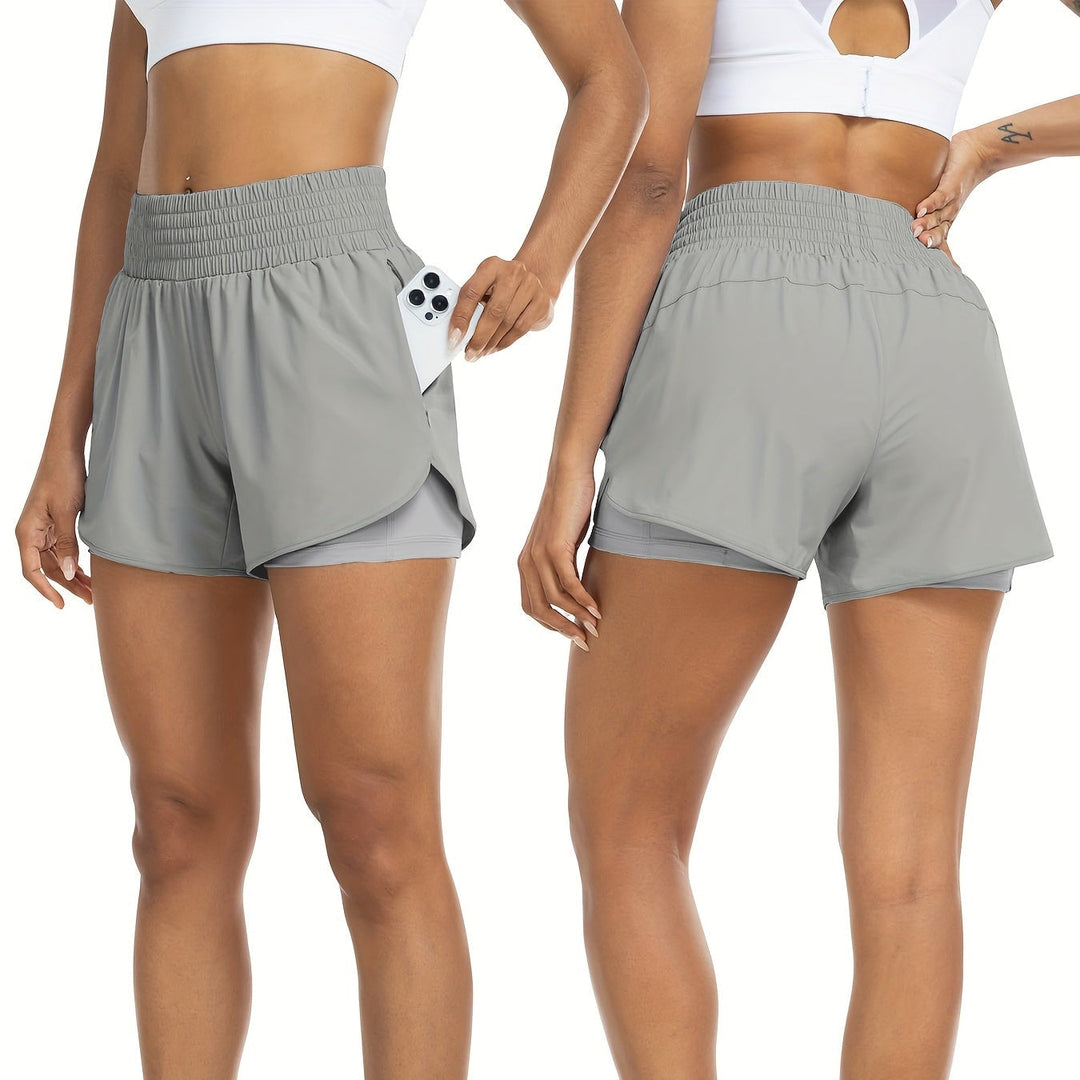 Runelle Trainingsshort voor Dames - Dubbele Laag & Hoge Taille