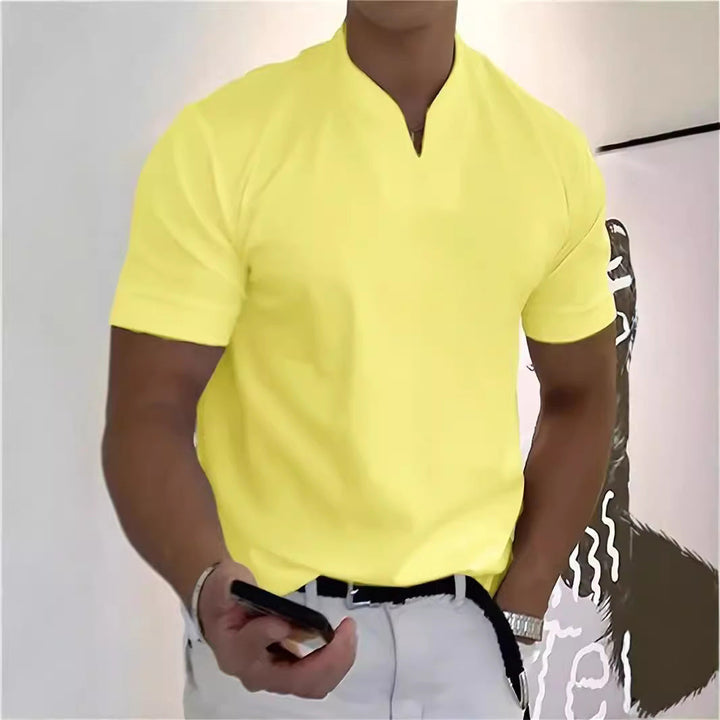 Men's Athletic T-Shirt Elastic Cotton Short-Sleeve Summer