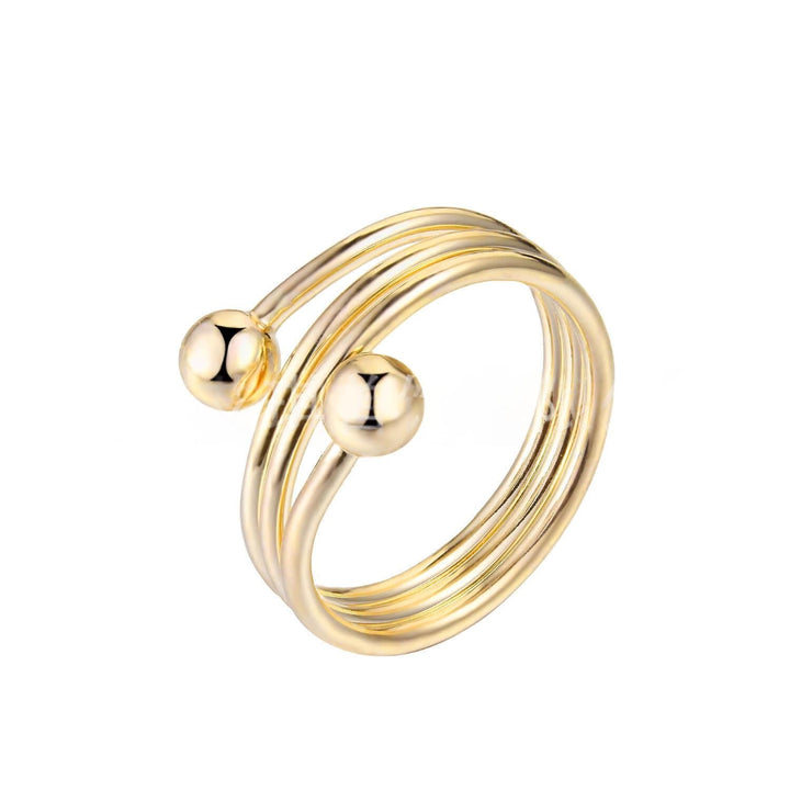 Red Copper Multi-layer Cross-round Bead Ring