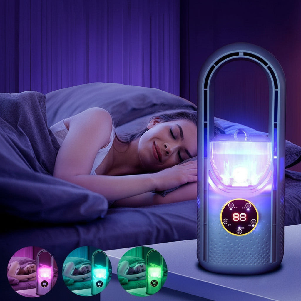 Bladløs bærbar ventilator med LED-display
