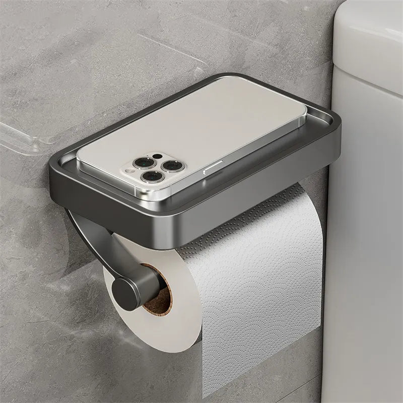 Toiletrulleholder med hylde – Stalux