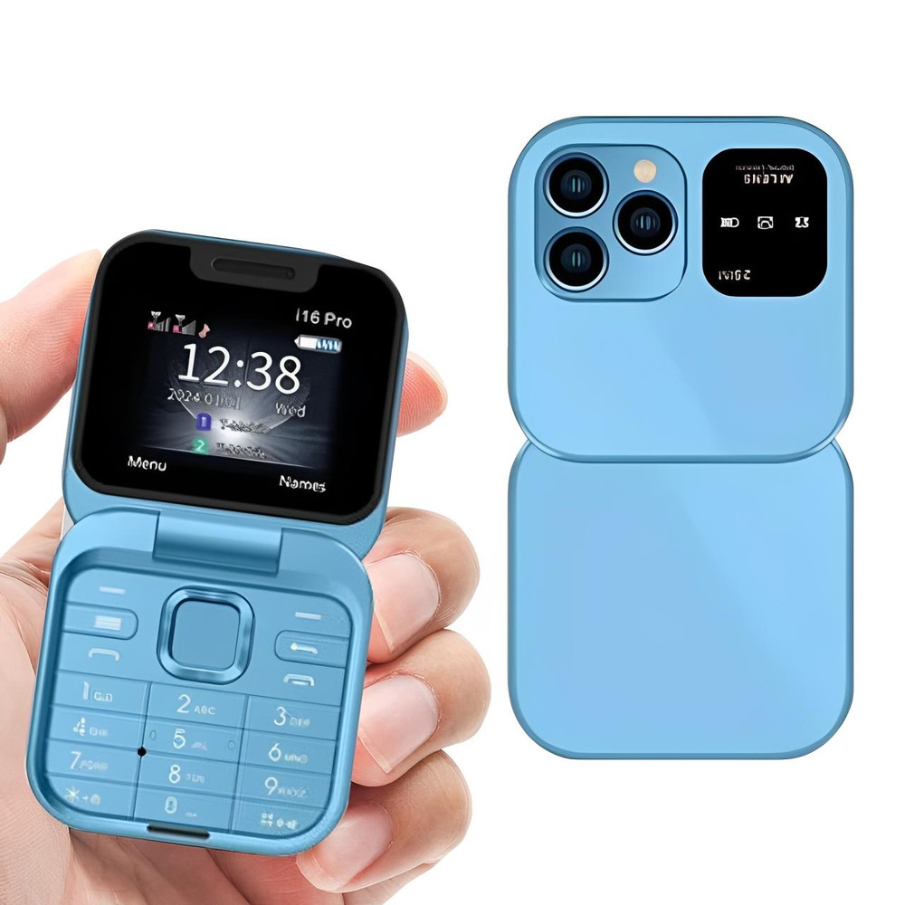 Foldbar flip-telefon med dual SIM | 1,77" skærm | 1000 mAh | Micro USB