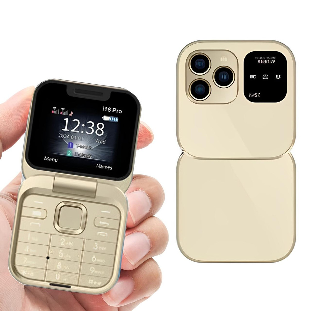 Foldbar flip-telefon med dual SIM | 1,77" skærm | 1000 mAh | Micro USB