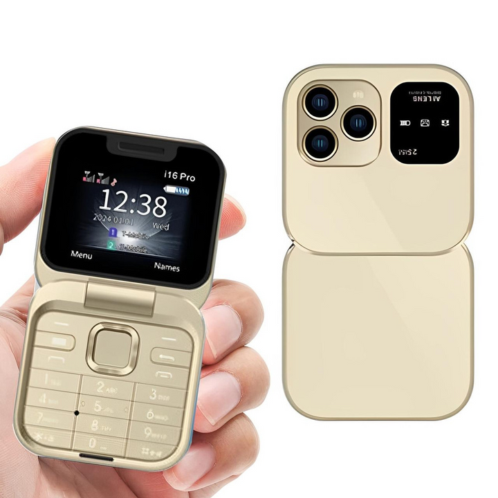 Foldbar flip-telefon med dual SIM | 1,77" skærm | 1000 mAh | Micro USB