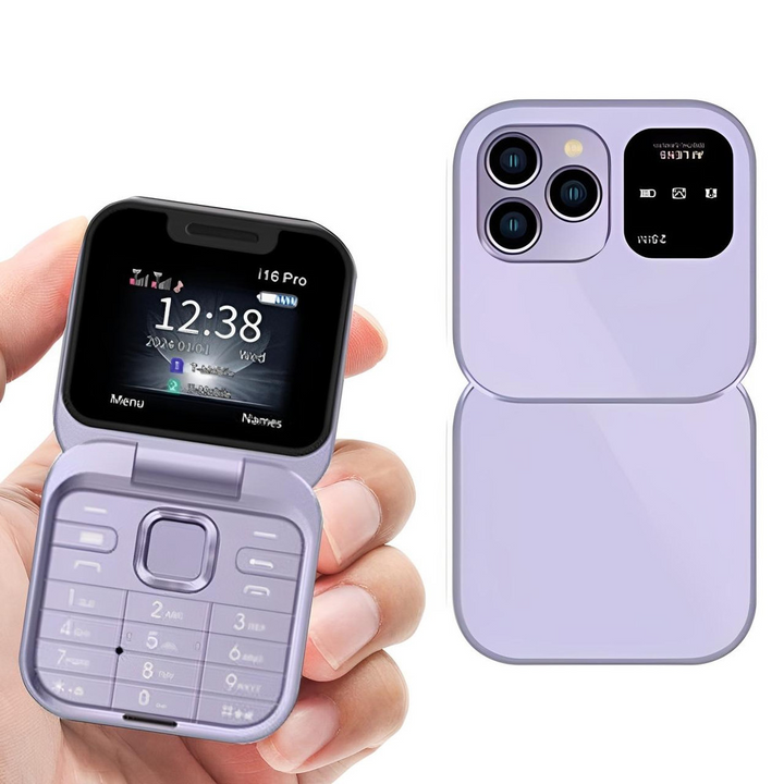 Foldbar flip-telefon med dual SIM | 1,77" skærm | 1000 mAh | Micro USB