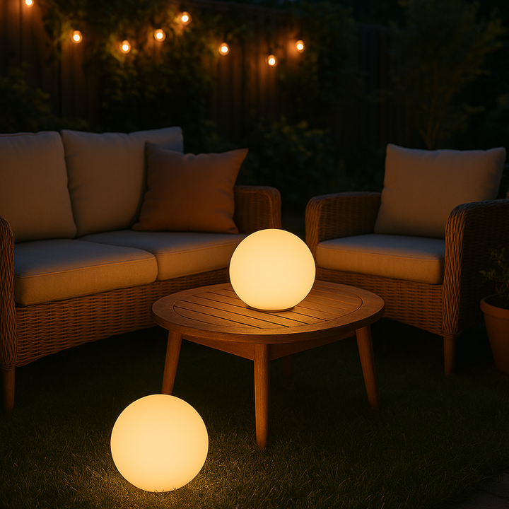 Farverig LED-bordlampe uden ledninger med fjernbetjening