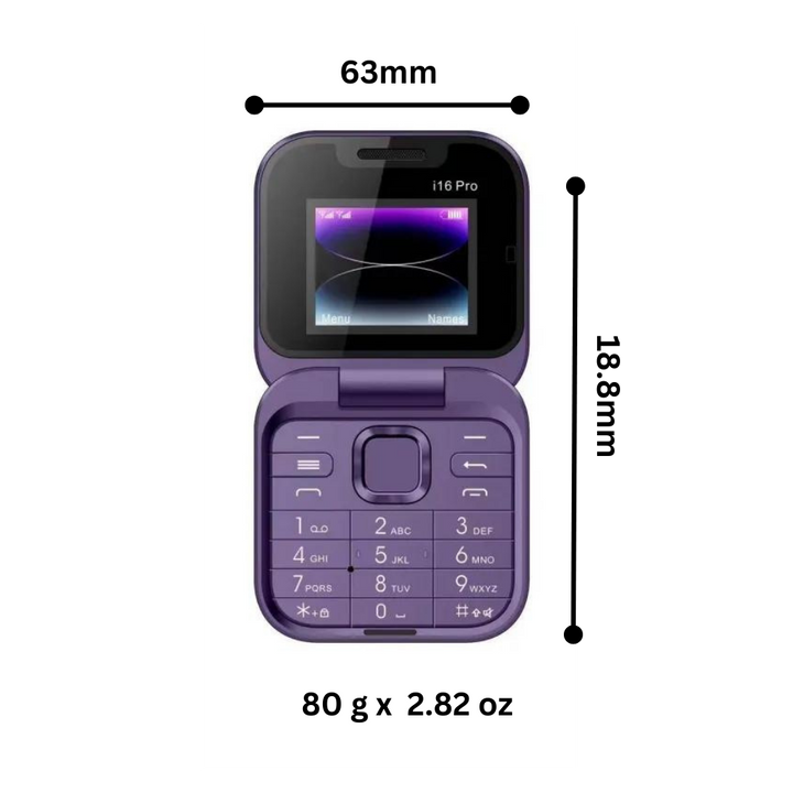 Lille foldbar mobiltelefon med dual sim