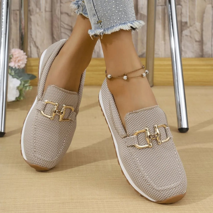 Kvinders Solid Farve Flade Sneakers