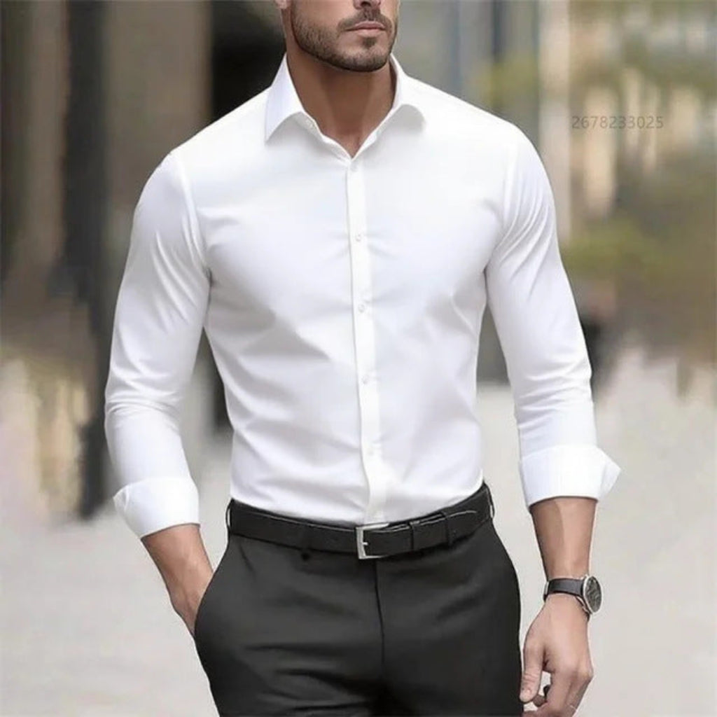 European And American Men's Business Long-Sleeve Wrinkle-Resistant, Non-Iron Casual Shirt