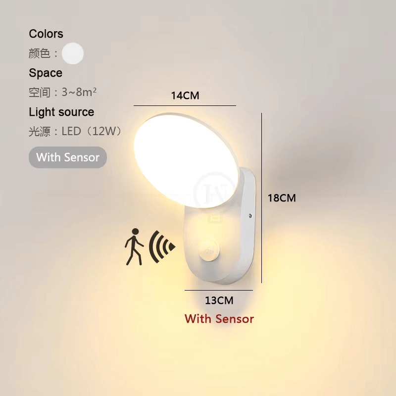 Intelligent LED-væglampe med bevægelsessensor