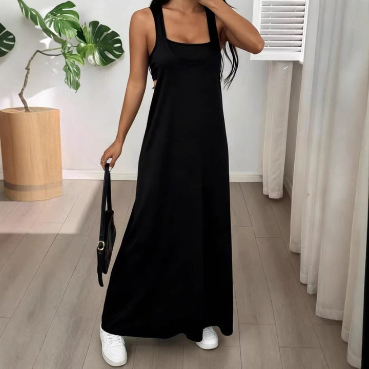 Summer New Elegant Personalized Two-Piece Set Solid Color Dress