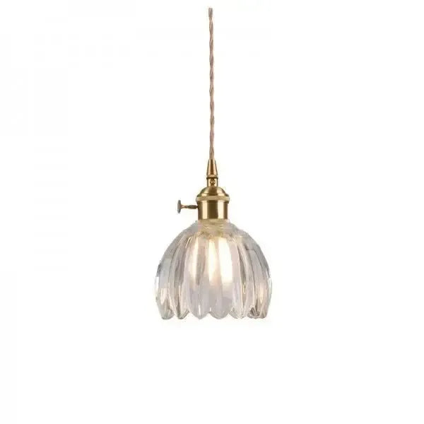 Elegant pendellampe i glas i blomsterform - stemningslys