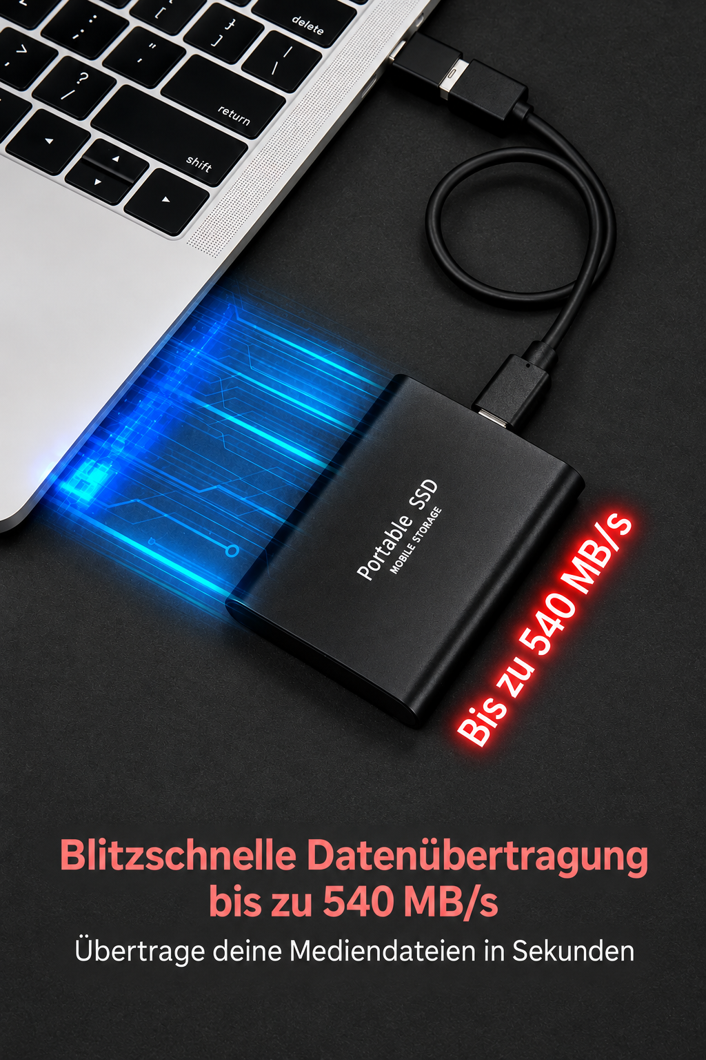 Kompakt 128 TB SSD til store datamængder