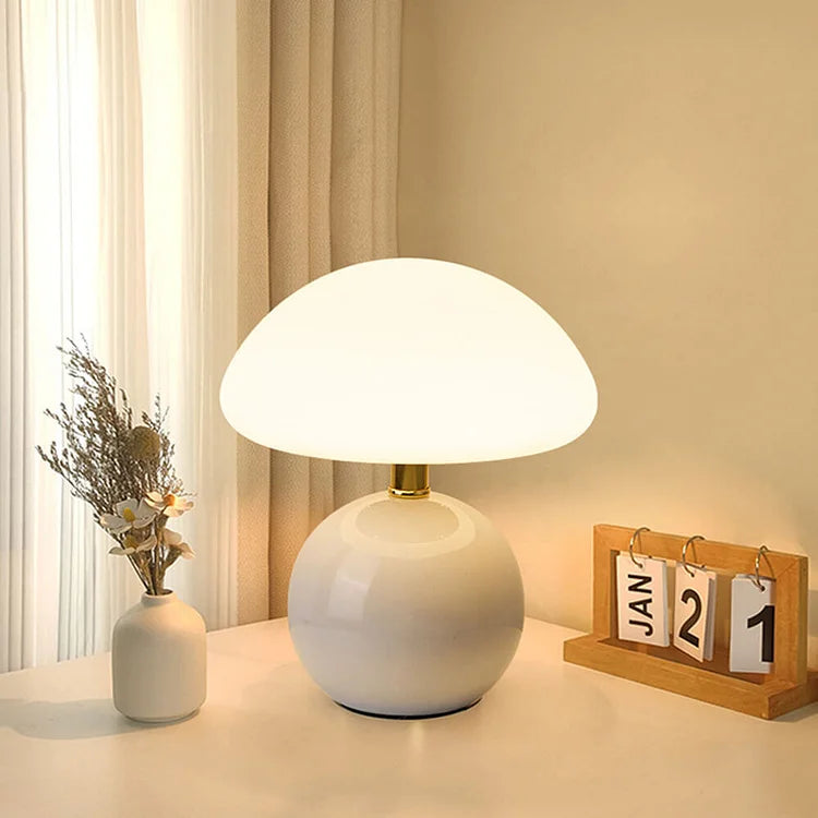 Retro svampe-sengelampe, Bauhaus-inspireret bordlampe