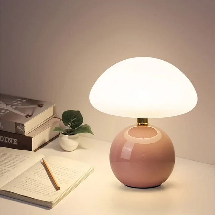 Retro svampe-sengelampe, Bauhaus-inspireret bordlampe