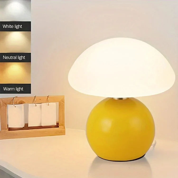 Retro svampe-sengelampe, Bauhaus-inspireret bordlampe