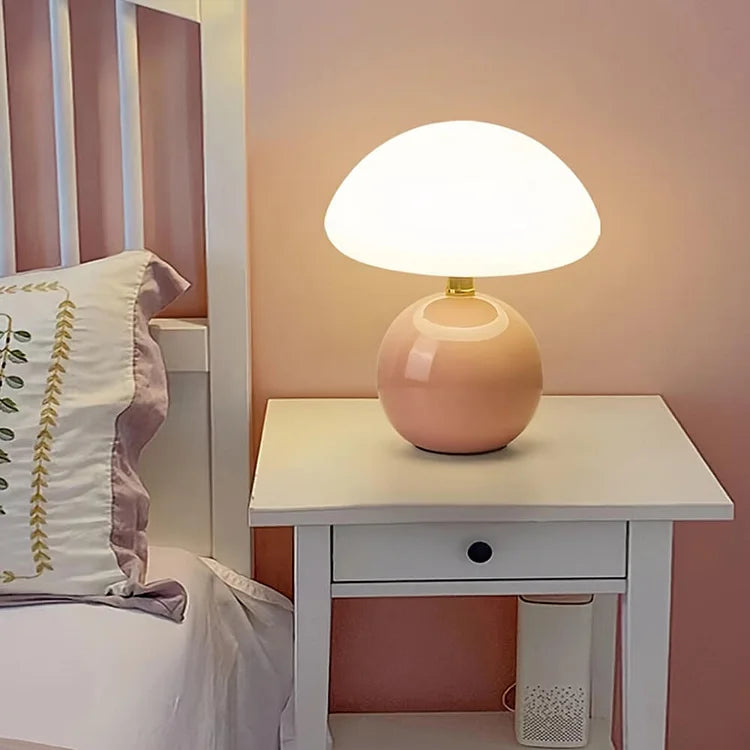 Retro svampe-sengelampe, Bauhaus-inspireret bordlampe