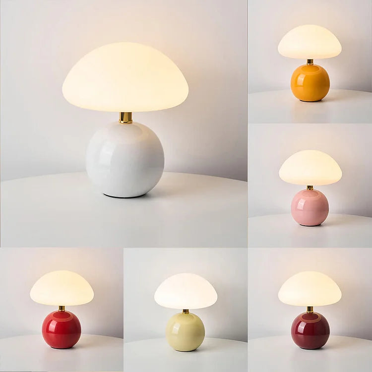 Retro svampe-sengelampe, Bauhaus-inspireret bordlampe