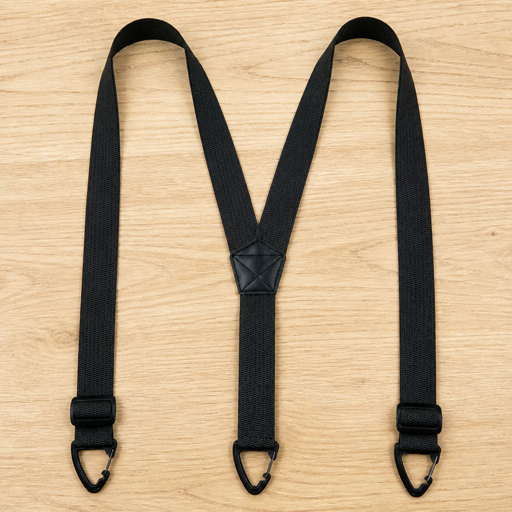 Elastiske seler til herrer, 3,8 cm brede med metalclips, X- eller Y-ryg