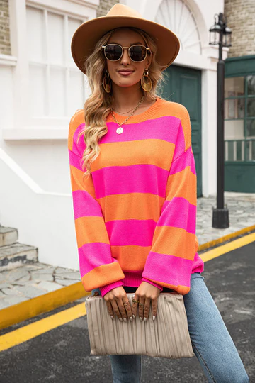 Trendy stribet damesweater - Sohpie