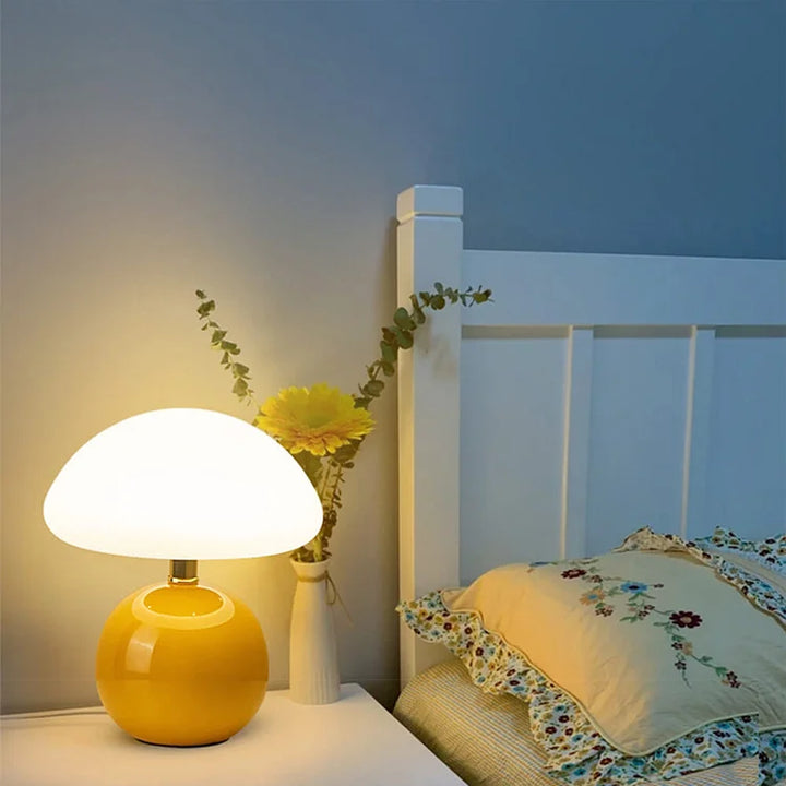 Retro svampe-sengelampe, Bauhaus-inspireret bordlampe