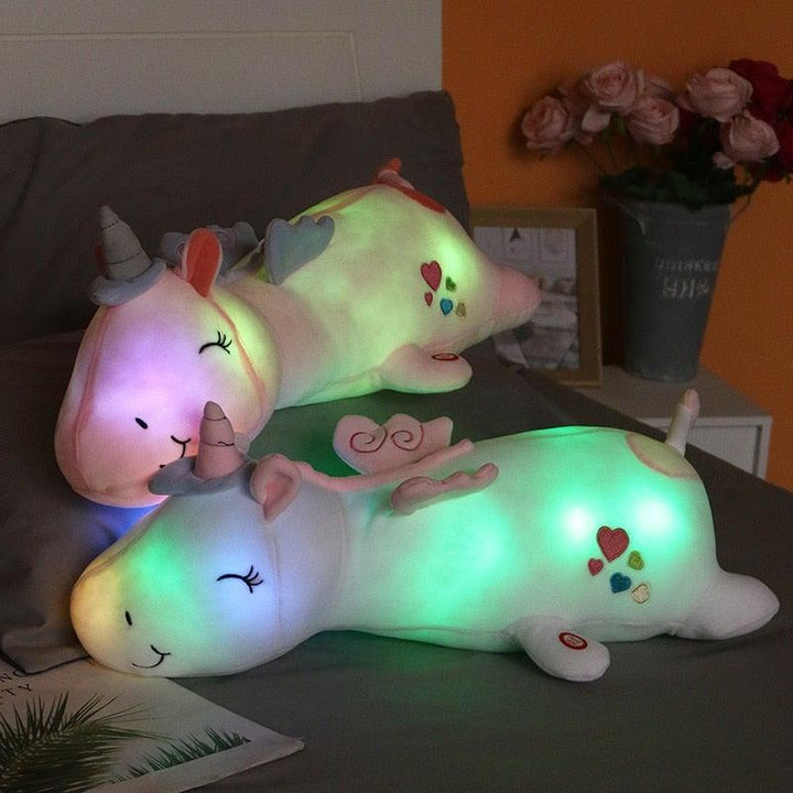 Lysende enhjørningebamse med LED-funktion – Glowie