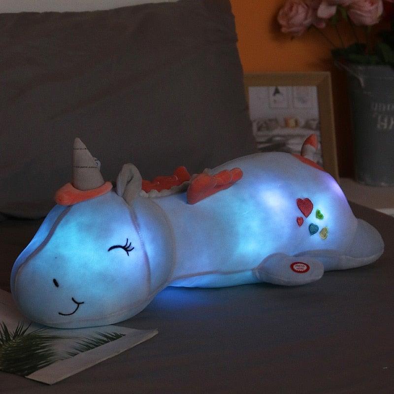 Lysende enhjørningebamse med LED-funktion – Glowie