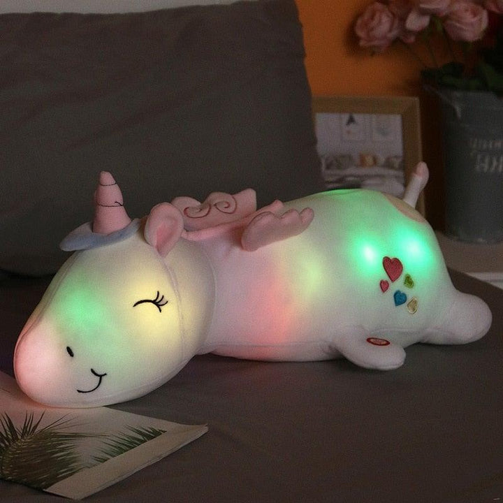 Lysende enhjørningebamse med LED-funktion – Glowie